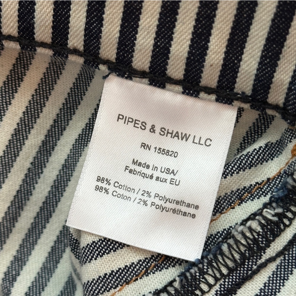 Veronica Beard Navy & White Stripe Denim Skirt with Zipper Front | Size 6 - Picture 6 of 7